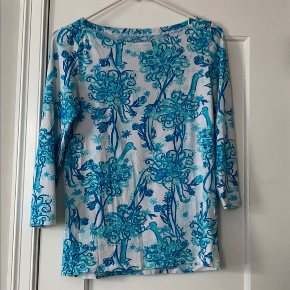 Lilly Pulitzer 3/4 sleeve boatneck tee